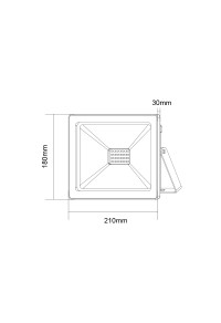 BLACK LED SMD FLOOD LUMINAIRE IP66 70W 4000K 6250Lm 230V RA80