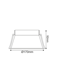 SPOT TRIMLESS AR111 GLC SINGLE BLACK Φ170xH92