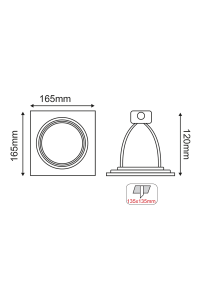 SPOT AR111 XMS SINGLE WHITE SQUARE 165x165