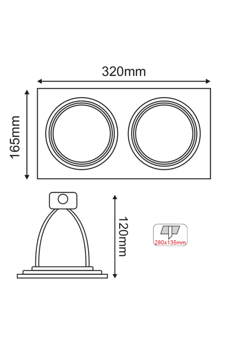 SPOT AR111 XMS DOUBLE BLACK SQUARE 320x165