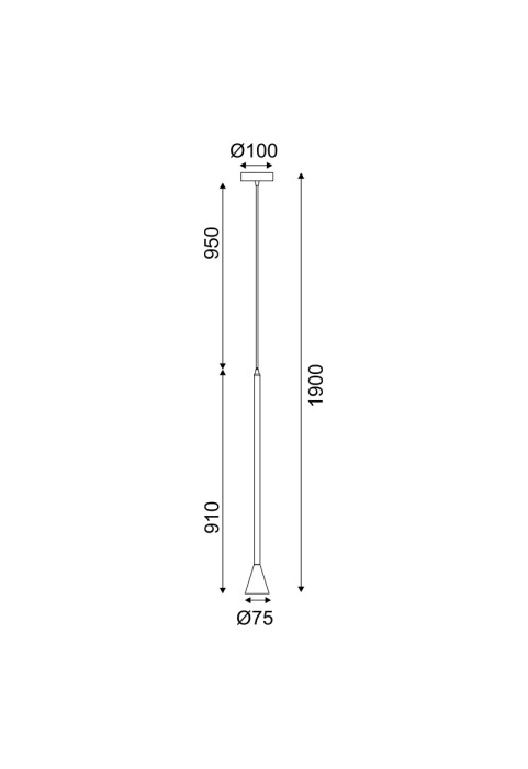 ПЕНДЕЛ 1ΧGU10 CLOUZOT ЧЕРЕН МЕТАЛ IP20 D7,5XD10XH190CM