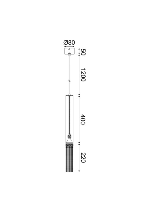 ПЕНДЕЛ 1XGU10 DOHA ЗЛАТИСТ МЕТАЛ IP20 D6XD8XH187CM