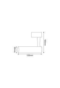 SPOT TRACK 3 PHASES BLACK ALUMINUM 150x60