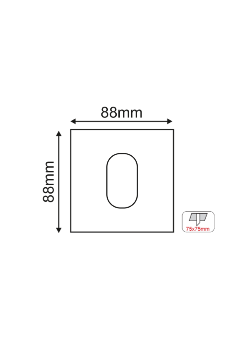 ^  SPOT Νο617 SQUARE OVAL WHITE ALUMINUM 88x88