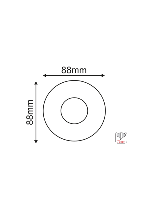^  SPOT Νο620 ROUND ROUND WHITE ALUMINUM H88
