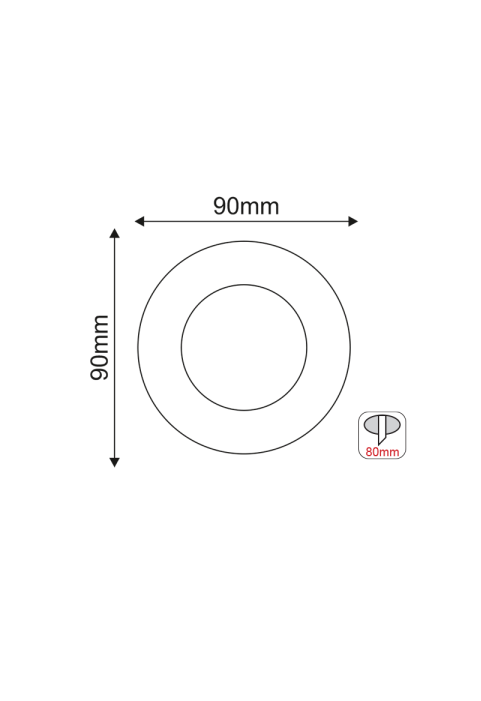 SPOT TRIMLESS MOVABLE WHITE ROUND Φ90