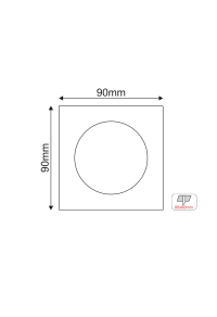 SPOT TRIMLESS MOVABLE BLACK SQUARE 90x90