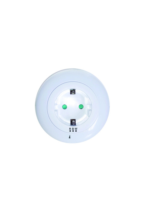 НОЩНА LED ЛАМПА  0,5W КОНТАКТ ШУКО,СЕНЗОР, БЯЛА/СИНЯ/ЧЕРВЕНА СВЕТЛИНА,БЯЛА ПЛАСТМАСА 230V IP20 