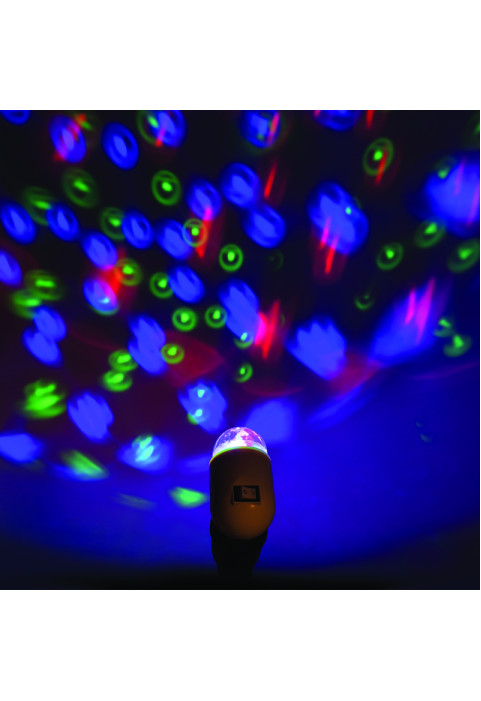 LED ΜΙΝΙ DISCO SOCKET BALL 3W RGB БЯЛА ПЛАСТМАСА  230V IP20