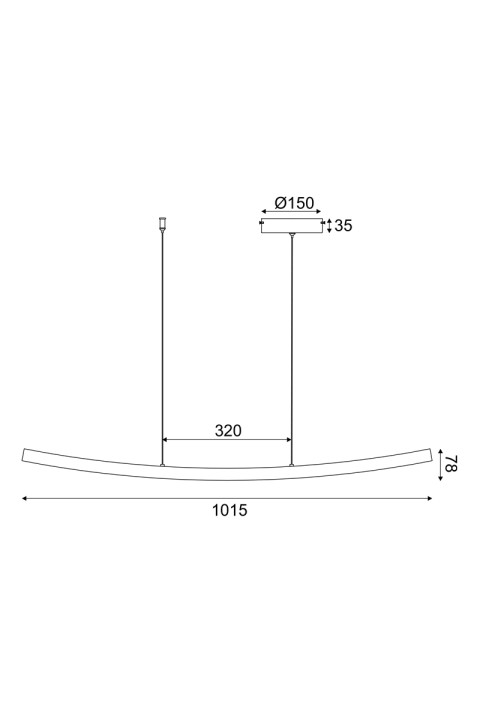 ПЕНДЕЛ LED 20W 3000K 1400LM NAAVA БЯЛ  АЛУМИНИЕВ  IP20 102X15X110CM