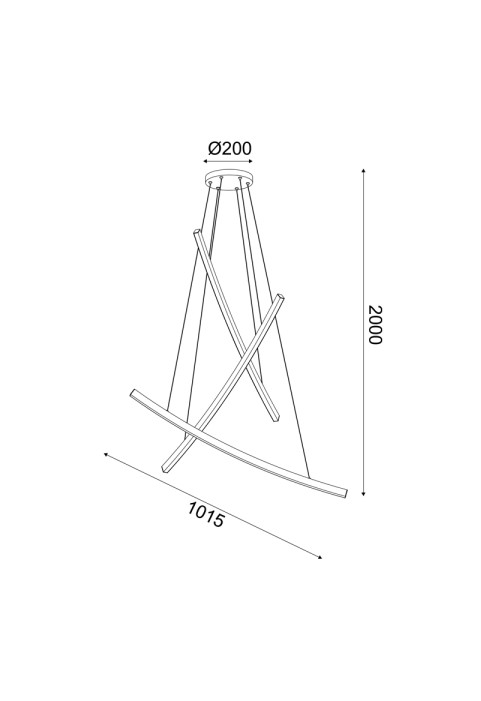 ПЕНДЕЛ LED 60W 3000K 4200LM NAAVA ЧЕРЕН АЛУМИНИЕВ IP20 102X15X110CM