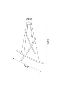ПЕНДЕЛ LED 60W 3000K 4200LM NAAVA БЯЛ АЛУМИНИЕВ IP20 102X15X110CM