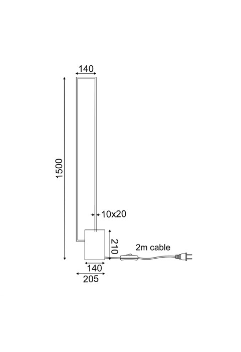 ЛАМПИОН LED 35W 3000K 2800LM AELIA  ЧЕРЕН МЕТАЛ IP20 20,5X14XH150CM