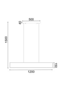 ПЕНДЕЛ LED 32W 3000K 2600LM AELIA ЧЕРЕН МЕТАЛ IP20 120X6XH150CM 