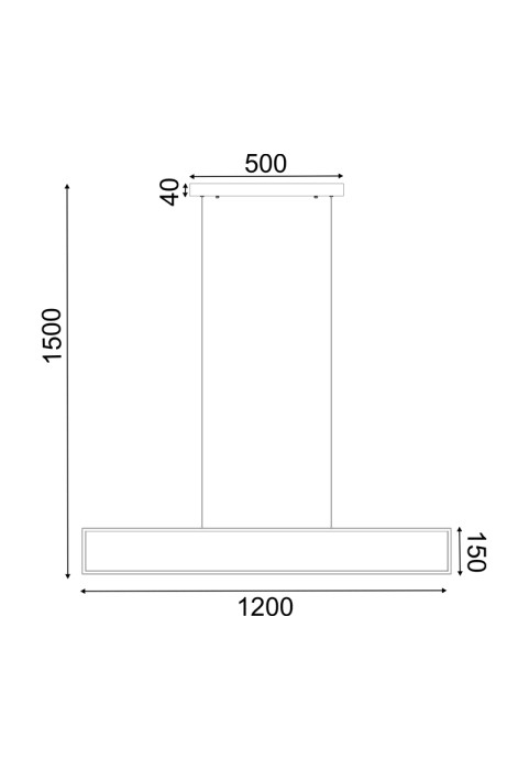 ПЕНДЕЛ LED 32W 3000K 2600LM AELIA ЧЕРЕН МЕТАЛ IP20 120X6XH150CM 