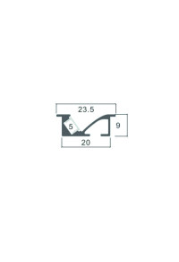 ARPY RECESSED ALUMINUM PROFILE WITH OPAL PC DIFFUSER 2m/pc