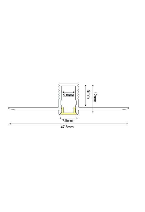 LATE ULTRA MINI TRIMLESS ALUMINUM PROFILE  WITH OPAL PC DIFFUSER 2m/pc