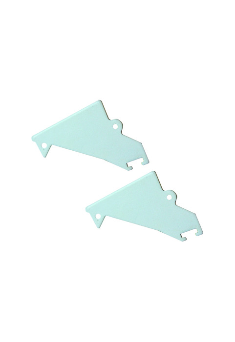 SET OF WHITE METAL END CAPS FOR P136, 2 PCS WITHOUT HOLE
