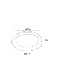 ЛЕД ПЛАФОН 48W DIMMER 3000K 4610LM БЯЛ МЕТАЛ D61XH8,5CM DIANA