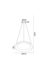 ПЛАФОН ЛЕД 34W ДИМЕР 3000K 2330LM БЯЛ МЕТАЛ D41XH120CM DIANA