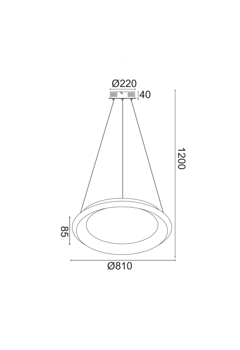 ПЛАФОН ЛЕД 100W 3000K 7010LM БЯЛ МЕТАЛ D81XH120CM DIANA