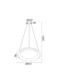ПЛАФОН ЛЕД 100W ДИМЕР 3000K 7010LM БЯЛ METAЛ D81XH120CM DIANA