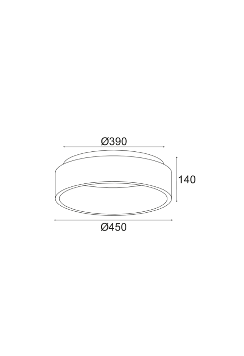 ЛЕД ПЛАФОН 34W ДИМЕР 3000K 1700LM БЯЛ METAЛ D45XH14CM APOLLO