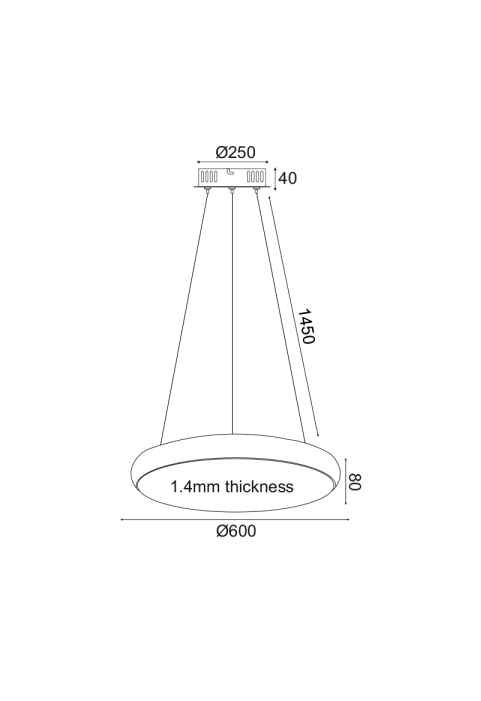 ПОЛИЛЕЙ ЛЕД 54W 4320LM 3000K БЯЛО МЕТАЛНО D60XH135CM KALLISTA