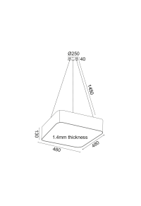 ПЕНДЕЛ ЛЕД 40W 3200LM 3000K ЧЕРНО МЕТАЛНО 48X48XH140CM EMERY