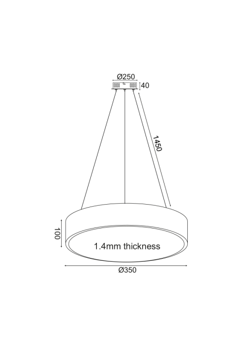 ПЛАФОН ЛЕД 32W 2560LM 3000K БЯЛО МЕТАЛНО D35XH140CM OPTIMUS