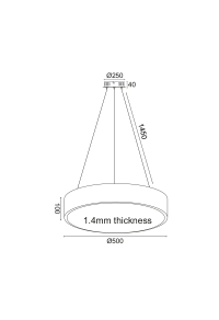 ПЕНДЕЛ ЛЕД 50W 4000LM 3000K БЯЛО МЕТАЛНО D50XH135CM OPTIMUS
