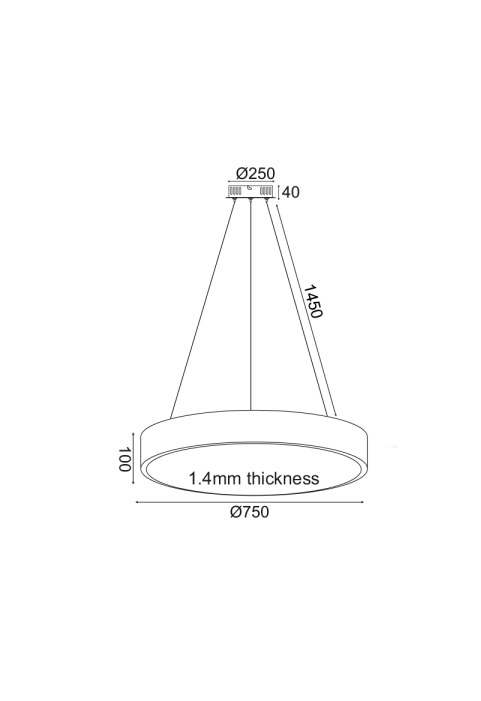ПЕНДЕЛ 60W 4800LM 3000K БЯЛО МЕТАЛНО D75XH10CM OPTIMUS