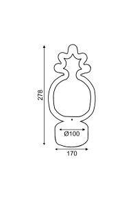 АНАНАС, 41 НЕОНОВИ LED СВЕТЛИНИ С БАТЕРИЯ (3xAA)/USB, ЗЕЛЕНО И ЖЪЛТО, IP20, 17x10x28,5cm