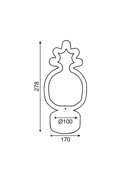 АНАНАС, 41 НЕОНОВИ LED СВЕТЛИНИ С БАТЕРИЯ (3xAA)/USB, ЗЕЛЕНО И ЖЪЛТО, IP20, 17x10x28,5cm