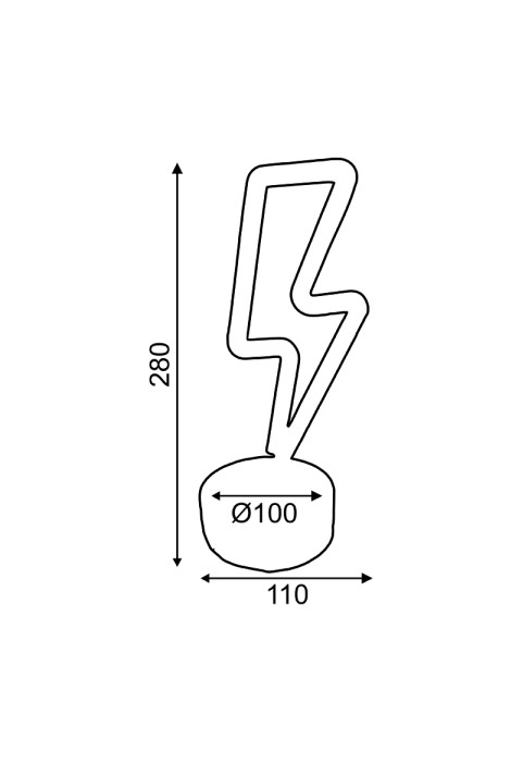 ФЛАШ, 34 НЕОНОВИ LED СВЕТЛИНИ С БАТЕРИЯ (3xAA)/USB, ТОПЛО БЯЛО, IP20, 11x10x28cm