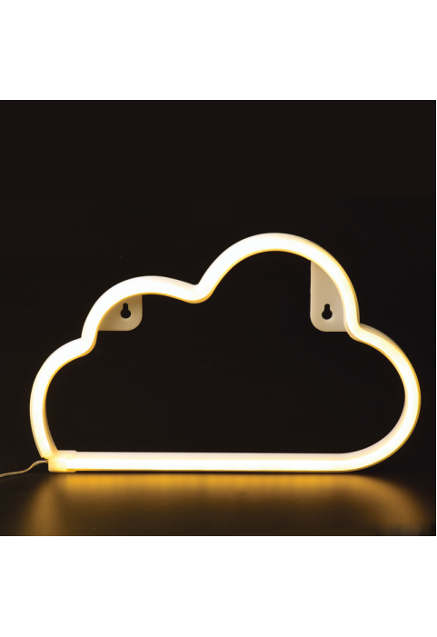ОБЛАК, 48 НЕОНОВИ LED СВЕТЛИНИ С БАТЕРИЯ (3xAA)/USB, ТОПЛО БЯЛО, IP20, 29.5x2x18.5cm