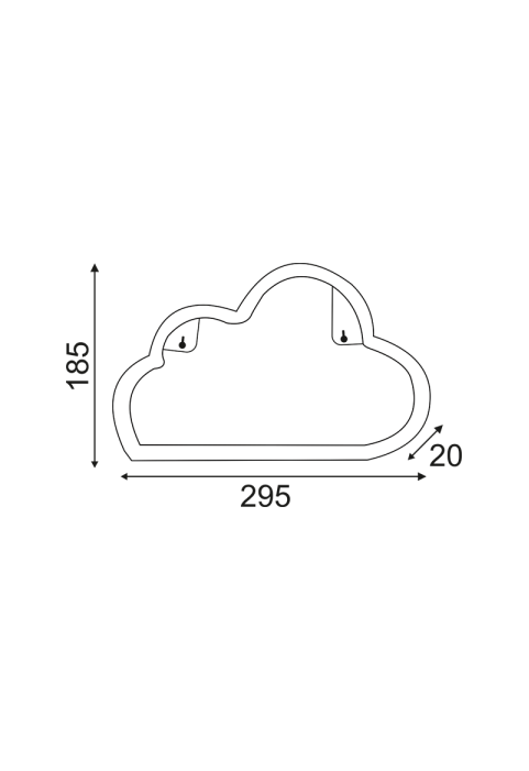 ОБЛАК, 48 НЕОНОВИ LED СВЕТЛИНИ С БАТЕРИЯ (3xAA)/USB, ТОПЛО БЯЛО, IP20, 29.5x2x18.5cm