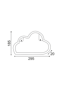 ОБЛАК, 48 НЕОНОВИ LED СВЕТЛИНИ С БАТЕРИЯ (3xAA)/USB, ЛИЛАВО, IP20, 29.5x2x18.5cm