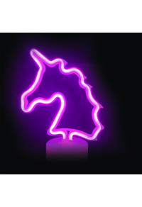 UNICORN, 47 НЕОНОВИ LED СВЕТЛИНИ С БАТЕРИЯ (3xAA)/USB, РОЗОВ, IP20, 25x10x28cm