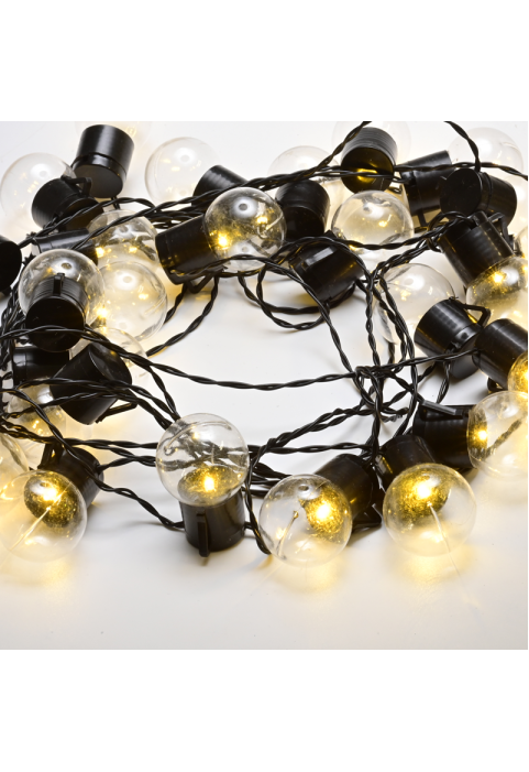 25 LED ТОПКИ  Ø4cm WW 3AA БАТЕРИЯ, ДИСТАНЦИОННО 8 ФУНКЦИИ IP 44 ДЪЛЖИНА 7,2m 0,5m  КАБЕЛ