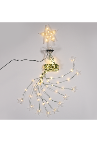 190 LED СВЕТЛИНИ ОКТОПОД СЪС ЗВЕЗДА, WW, USB ДИСТАНЦИОННО 8 ПРОГРАМИ, 10 РЕДА IP44, 10*180см, 5 м  КАБЕЛ