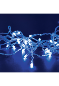 100 LED СТРУННИ СВЕТЛИНИ НА 5 см СИН, АДАПТЕР 31VDC И МОЖЕЩИ СЕ СВЪРЗИ МАКСИМУМ 6 КОМПЛЕТА IP44 3m ПРОЗРАЧЕН КАБЕЛ