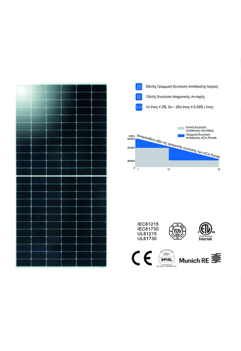 PV MONOCRYSTALLINE SOLAR MODULE 540Wp 24V DC dimensions: 2279x1134x35mm 28Kg