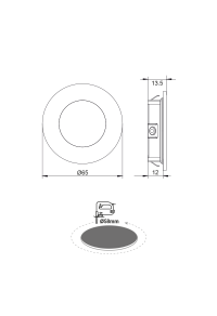 RECESSED NICKEL MATT ROUND LED SPOT 2W 6000K 170Lm 230V AC 100° Ra80