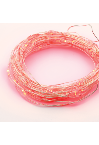 100 LED СТРУННИ СВЕТЛИНИ ТАЙМЕР ЧЕРВЕНО СРЕБРИТО МЕДЕН ПРОВОД И БАТЕРИЯ 3XAA IP44 10m+10cm