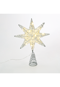 "СРЕБЪРНА ЗВЕЗДА 1" 20 МИНИ WW LED СВЕТЛИНИ, БАТЕРИЯ 3ΧΑΑ,IP20 28x5x20cm