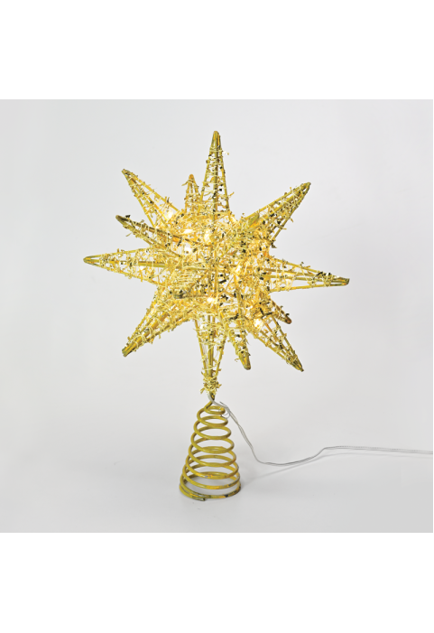 „ЗЛАТНА ЗВЕЗДА 1“ 20 МИНИ WW LED СВЕТЛИНИ, БАТЕРИЯ 3ΧΑΑ,IP20 28x5x20cm
