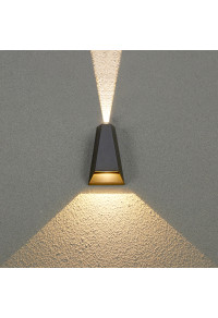 LED COB WALL LUMINAIRE 6W 425LM  30° AND 120°  230VAC 3.000K DARK GREY CRI80 IP54 30.000HRS