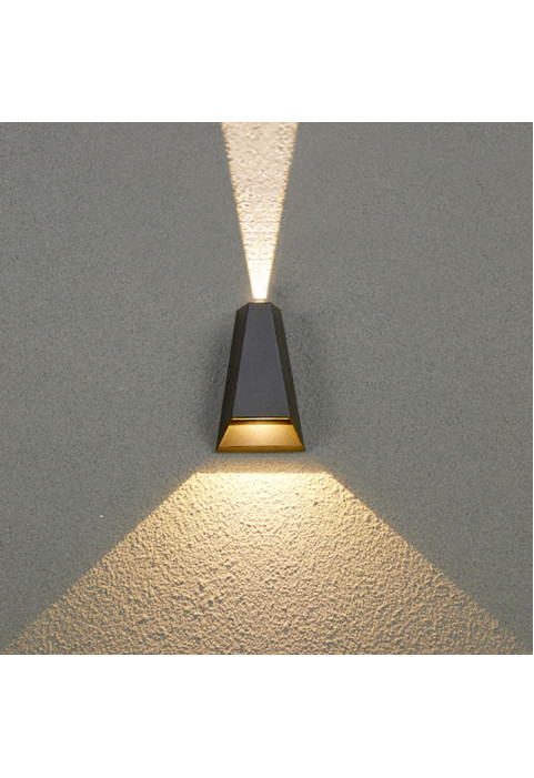LED COB WALL LUMINAIRE 6W 425LM  30° AND 120°  230VAC 3.000K DARK GREY CRI80 IP54 30.000HRS