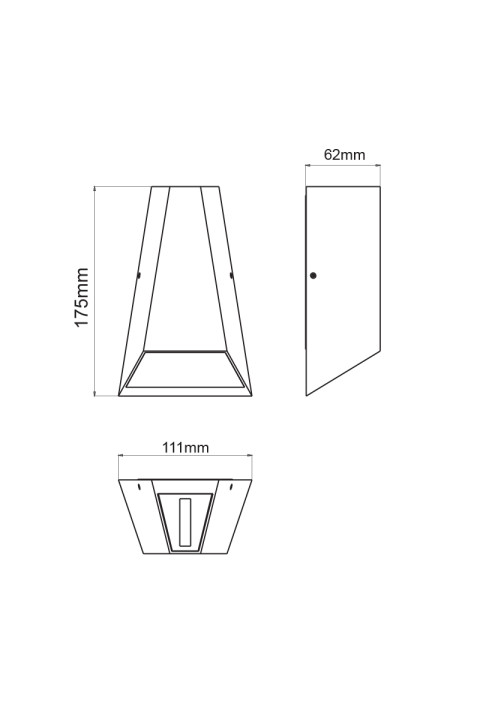 LED COB WALL LUMINAIRE 6W 425LM  30° AND 120°  230VAC 3.000K DARK GREY CRI80 IP54 30.000HRS